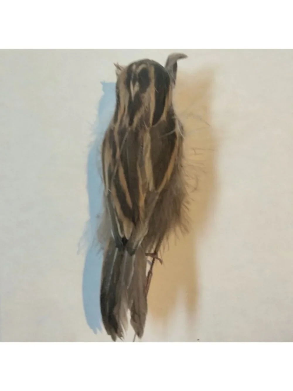 Feathered Owl Bird Figure On Wire Rustic Lodge Cabin Decor Handmade Craft